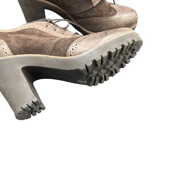 Sperry Emory Lace-up Heel Boot Womens 9 M Brown Suede 3"+ Heel - Picture 6 of 7